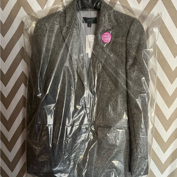 NWT J. Crew Sommerset Blazer/Heather Graphite English Wool Herringbone/Sz 4 - Picture 6 of 6